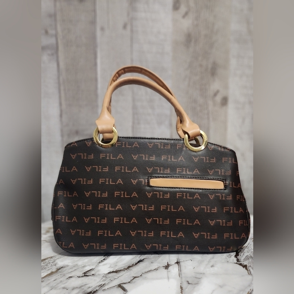 Fila Black and Brown Signature Satchel